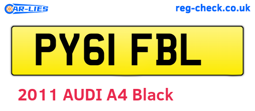 PY61FBL are the vehicle registration plates.
