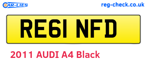 RE61NFD are the vehicle registration plates.