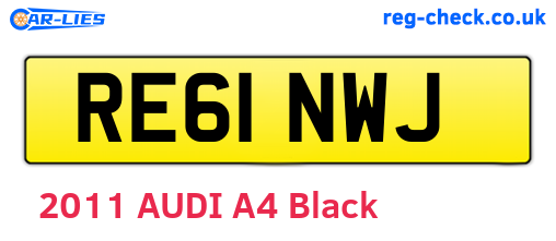 RE61NWJ are the vehicle registration plates.