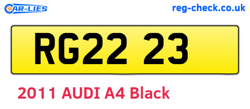 RG2223 are the vehicle registration plates.