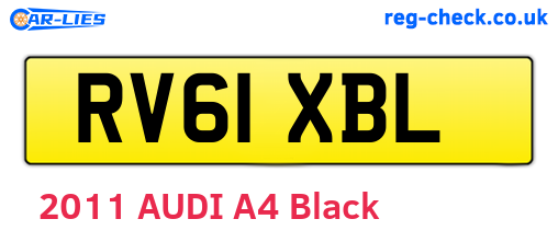 RV61XBL are the vehicle registration plates.