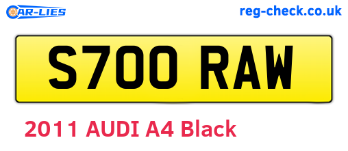 S700RAW are the vehicle registration plates.