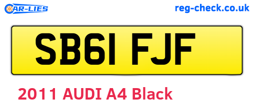 SB61FJF are the vehicle registration plates.