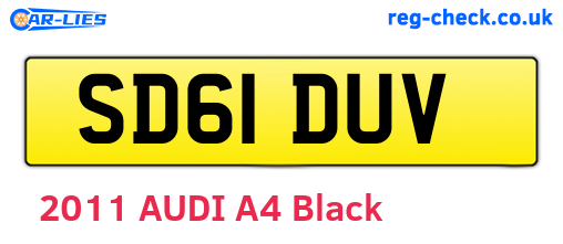SD61DUV are the vehicle registration plates.