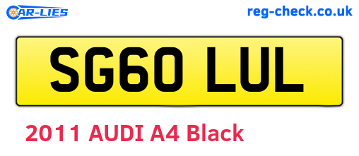 SG60LUL are the vehicle registration plates.