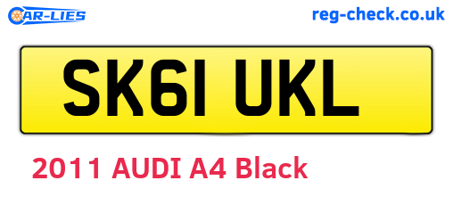 SK61UKL are the vehicle registration plates.