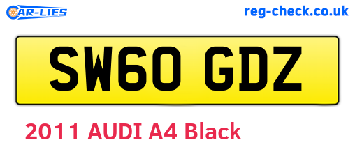 SW60GDZ are the vehicle registration plates.