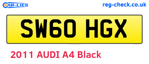 SW60HGX are the vehicle registration plates.