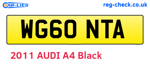 WG60NTA are the vehicle registration plates.