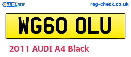 WG60OLU are the vehicle registration plates.