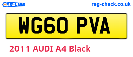 WG60PVA are the vehicle registration plates.