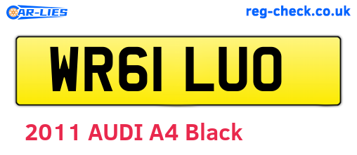 WR61LUO are the vehicle registration plates.