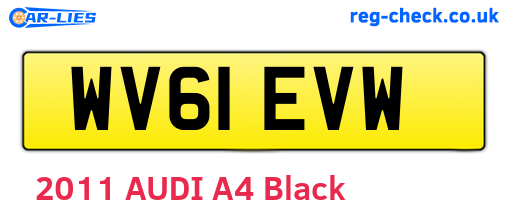 WV61EVW are the vehicle registration plates.