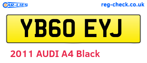 YB60EYJ are the vehicle registration plates.