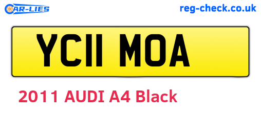 YC11MOA are the vehicle registration plates.