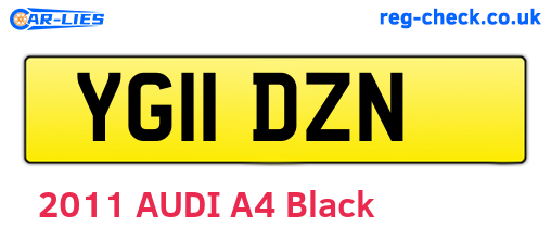 YG11DZN are the vehicle registration plates.