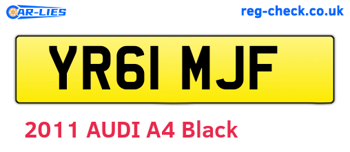 YR61MJF are the vehicle registration plates.