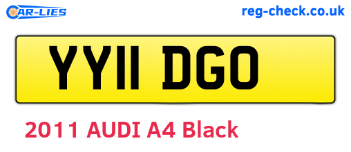 YY11DGO are the vehicle registration plates.