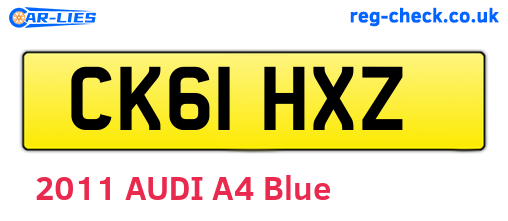 CK61HXZ are the vehicle registration plates.