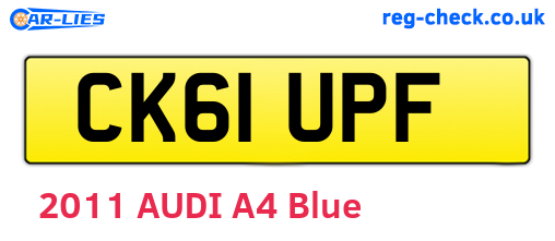 CK61UPF are the vehicle registration plates.