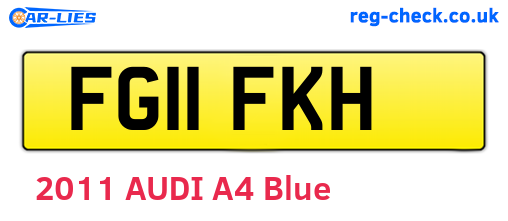 FG11FKH are the vehicle registration plates.
