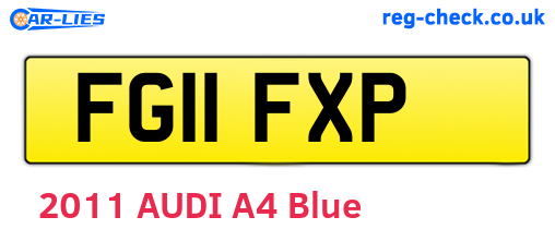 FG11FXP are the vehicle registration plates.