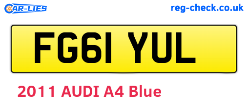 FG61YUL are the vehicle registration plates.