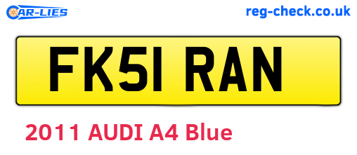 FK51RAN are the vehicle registration plates.