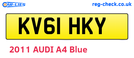 KV61HKY are the vehicle registration plates.
