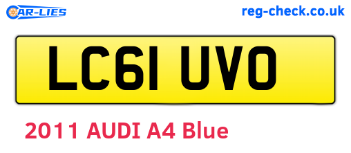 LC61UVO are the vehicle registration plates.