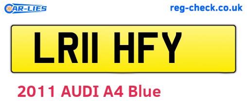 LR11HFY are the vehicle registration plates.