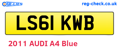 LS61KWB are the vehicle registration plates.