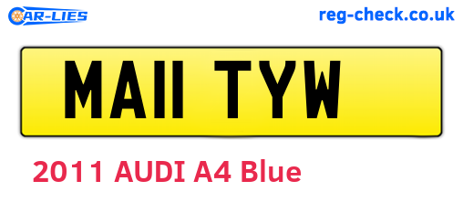 MA11TYW are the vehicle registration plates.