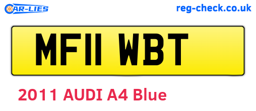 MF11WBT are the vehicle registration plates.