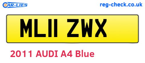 ML11ZWX are the vehicle registration plates.