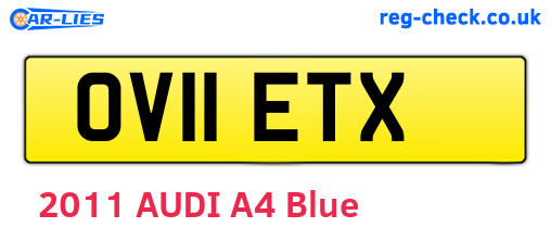 OV11ETX are the vehicle registration plates.