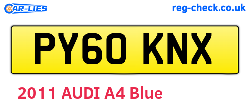 PY60KNX are the vehicle registration plates.