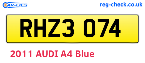 RHZ3074 are the vehicle registration plates.