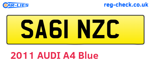 SA61NZC are the vehicle registration plates.