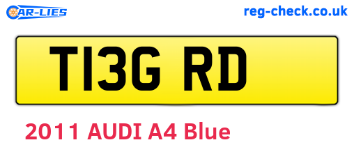 T13GRD are the vehicle registration plates.