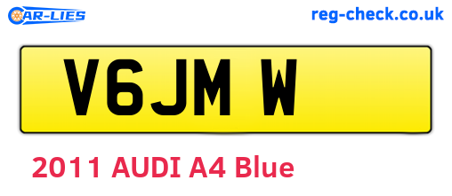 V6JMW are the vehicle registration plates.