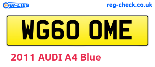 WG60OME are the vehicle registration plates.
