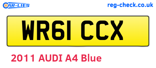 WR61CCX are the vehicle registration plates.