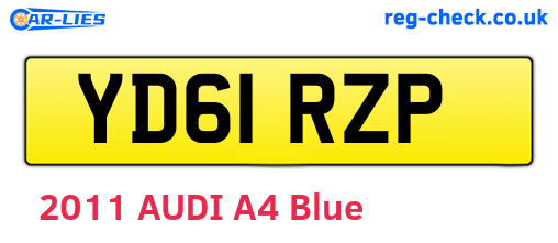 YD61RZP are the vehicle registration plates.