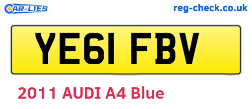 YE61FBV are the vehicle registration plates.