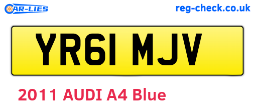 YR61MJV are the vehicle registration plates.
