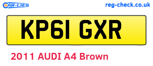 KP61GXR are the vehicle registration plates.