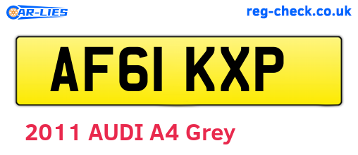 AF61KXP are the vehicle registration plates.
