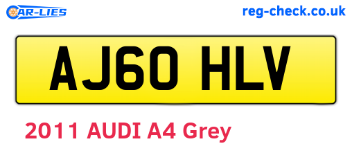 AJ60HLV are the vehicle registration plates.