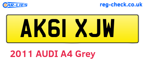 AK61XJW are the vehicle registration plates.